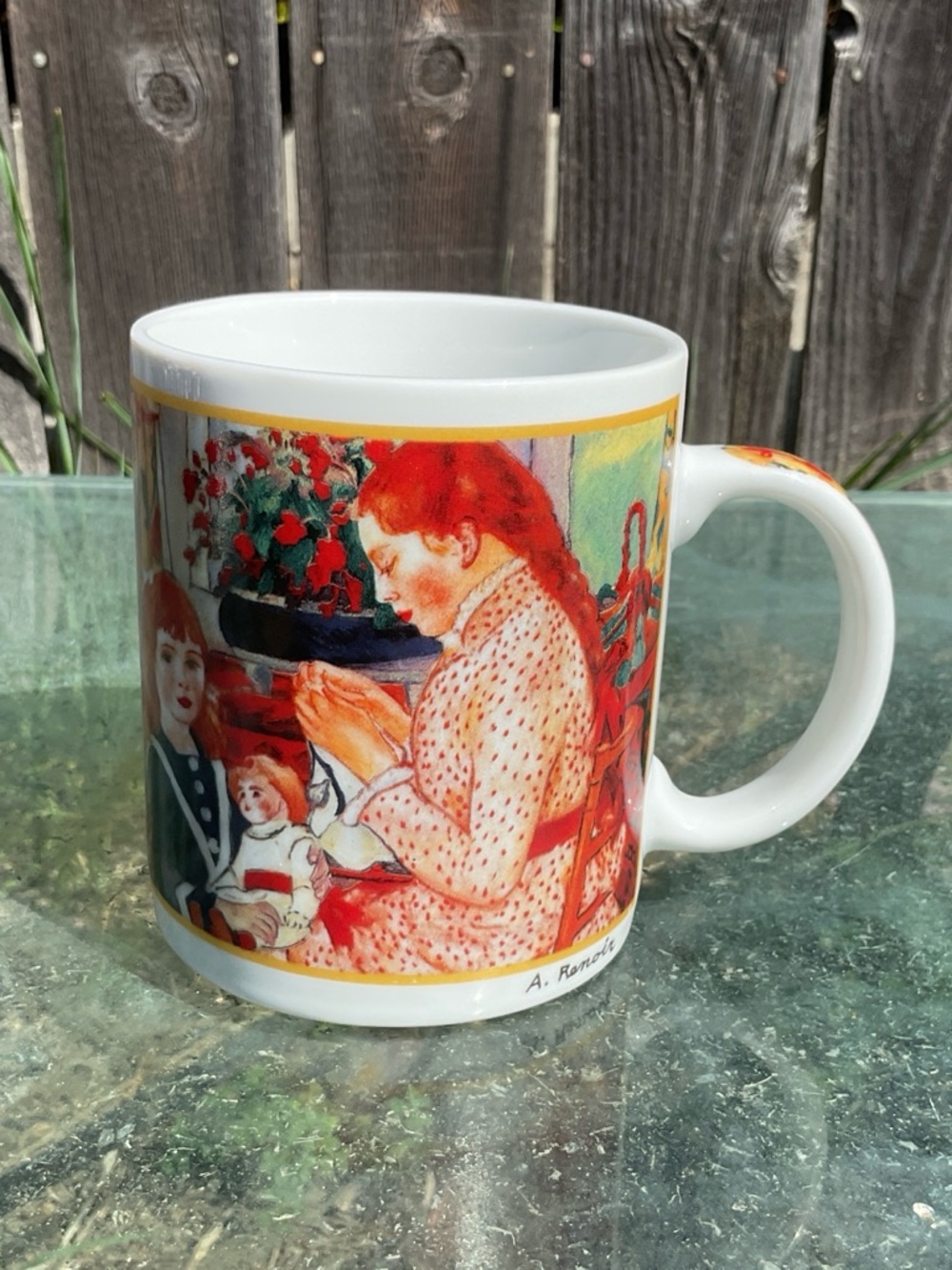 Renoir Ceramic Coffee Mug Cafe Arts  Henriksen Imports Decorated Handle 3.5”